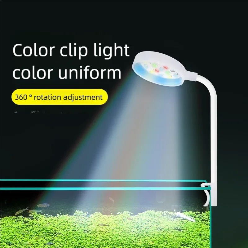 Aquarium Plant Light - 3W LED Clip-On Aquarium Light Full